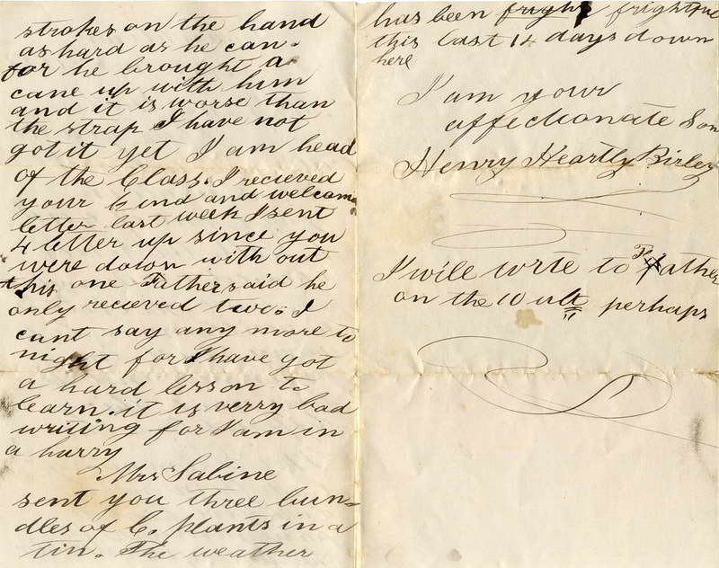 1877 Henry Birley letter (2), P2, Lower Shotover School, Sabine