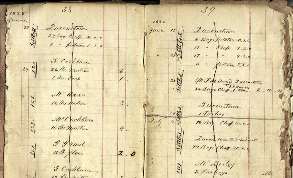 Glenorchy Store Day Book - Pages 38a & 39a