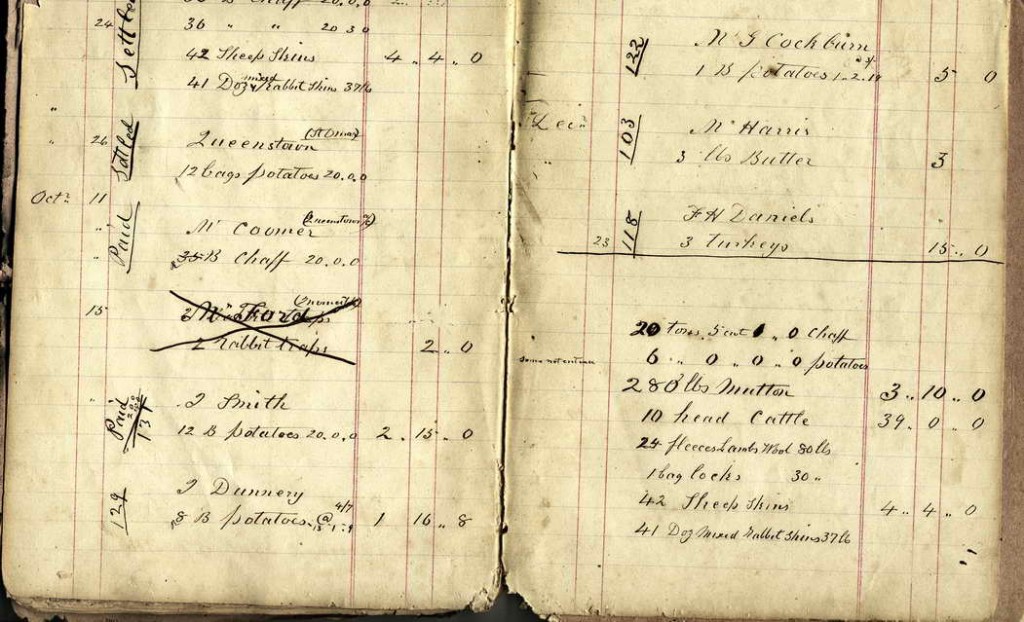 Glenorchy Store Day Book - Pages 40b & 41b