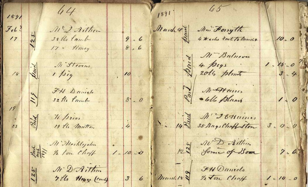 Glenorchy Store Day Book - Pages 64a & 65a