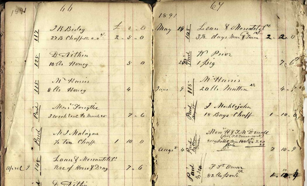 Glenorchy Store Day Book - Pages 66a & 67a