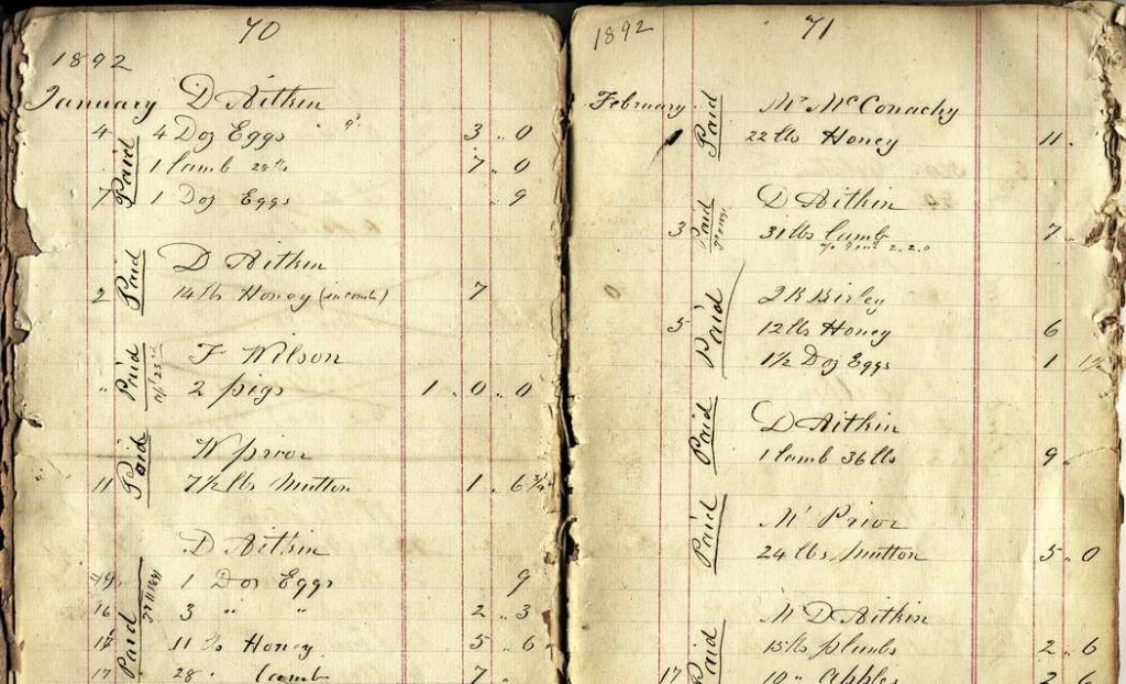 Glenorchy Store Day Book - Pages 70a & 71a