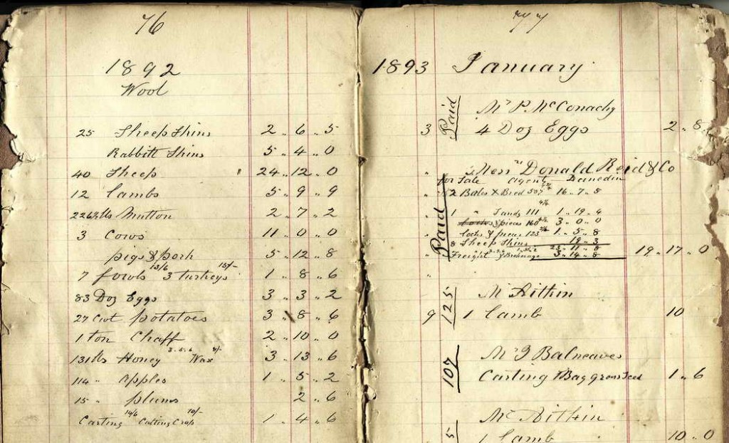 Glenorchy Store Day Book - Pages 76a & 77a