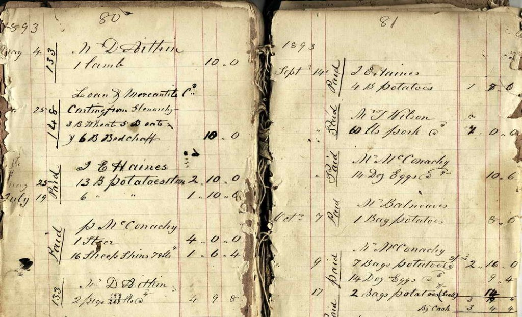 Glenorchy Store Day Book - Pages 80a & 81a