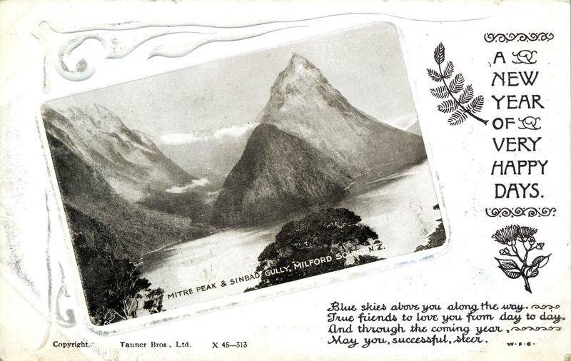 Mitre Peak, New Year Greeting Card