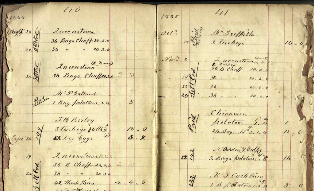 Glenorchy Store Day Book - Pages 40a & 41a