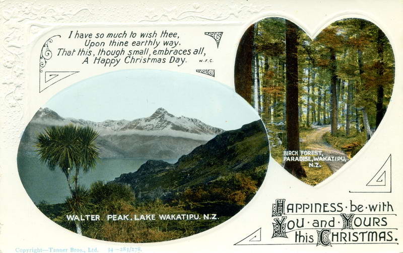 Walter Peak, Paradise, Xmas Greeting Card